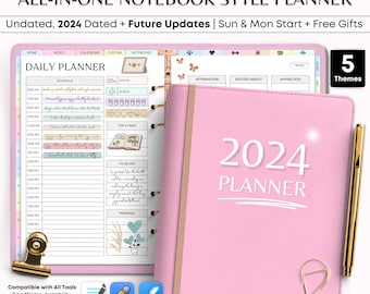 All-in-One Digital Planner 2024, 2025, 2026, Undated Digital Planner, Digital Journal, Digital Goodnotes Template, Notability, Daily Planner