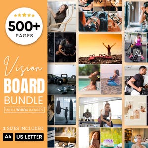Lot de planches Ultimate Vision 2024 | Vision Board imprimable | Citations Loi de l'attraction | Kit Vision Board 2025 | Kit de fête pour tableau Vision