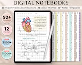 Portrait Digital Notebook | GoodNotes Notebook, Ipad Notebook, Student Notebook, Digital Paper, Lined, Grid, Blank, Notes Taking Template