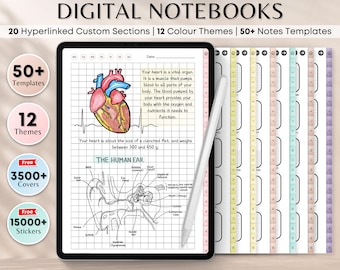 Portrait Digital Notebook | GoodNotes Notebook, Ipad Notebook, Student Notebook, Digital Paper, Lined, Grid, Blank, Notes Taking Template