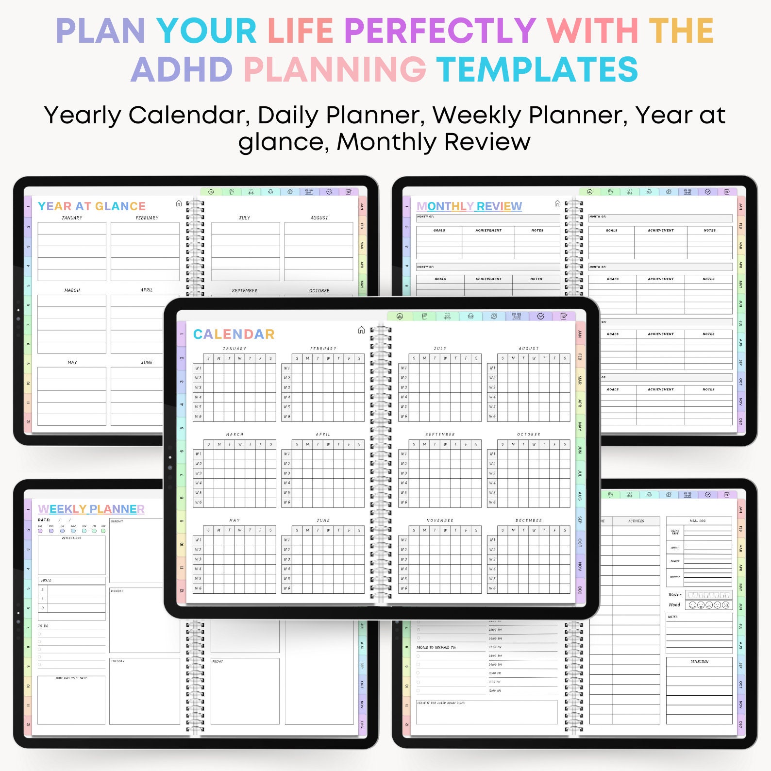 ADHD Digital Planner, Undated Planner, iPad Planner, Adult ADHD Planner ...