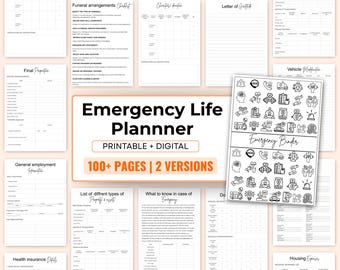 Emergency Binder Printable | In Case of Emergency Planner | Family Household Survival Binder | End of Life Planner | What If Death Binder
