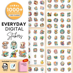 1000+ Everyday Life Digital Stickers, Daily Planner Stickers, iPad Stickers, Goodnotes Stickers, OneNote Stickers, Digital Planner Stickers