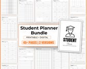 Printable Planner, Printable Student Planner Bundle, Study Planner Bundle, Academic Planner, College Planner, High School, Semester Planner.