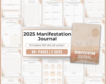 2025 Manifestation Journal Printable | Law of Attraction, Vision Board, Gratitude, Shadow Work | Digital GoodNotes Journal PDF