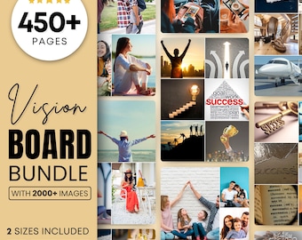 Kit de tableau Vision 2025 imprimable | Tableau de vision numérique avec affirmations, citations et images de manifestation | Tableau d'humeur de la loi de l'attraction PDF