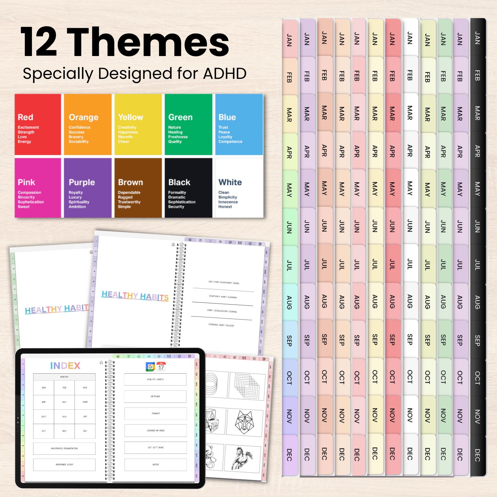 ADHD Planner, Undated Digital Planner, iPad Planner, Goodnotes Planner ...