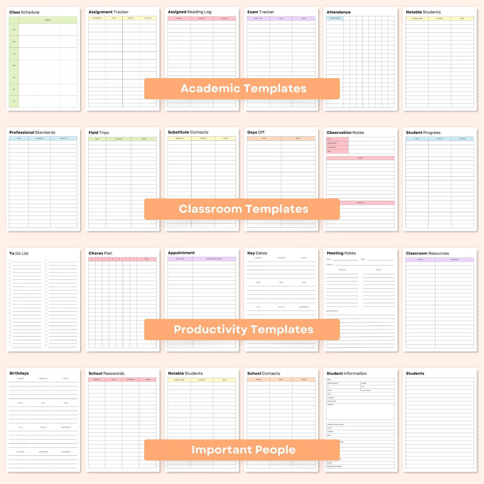 Printable Student Planner Bundle, Study Planner Bundle, Academic ...