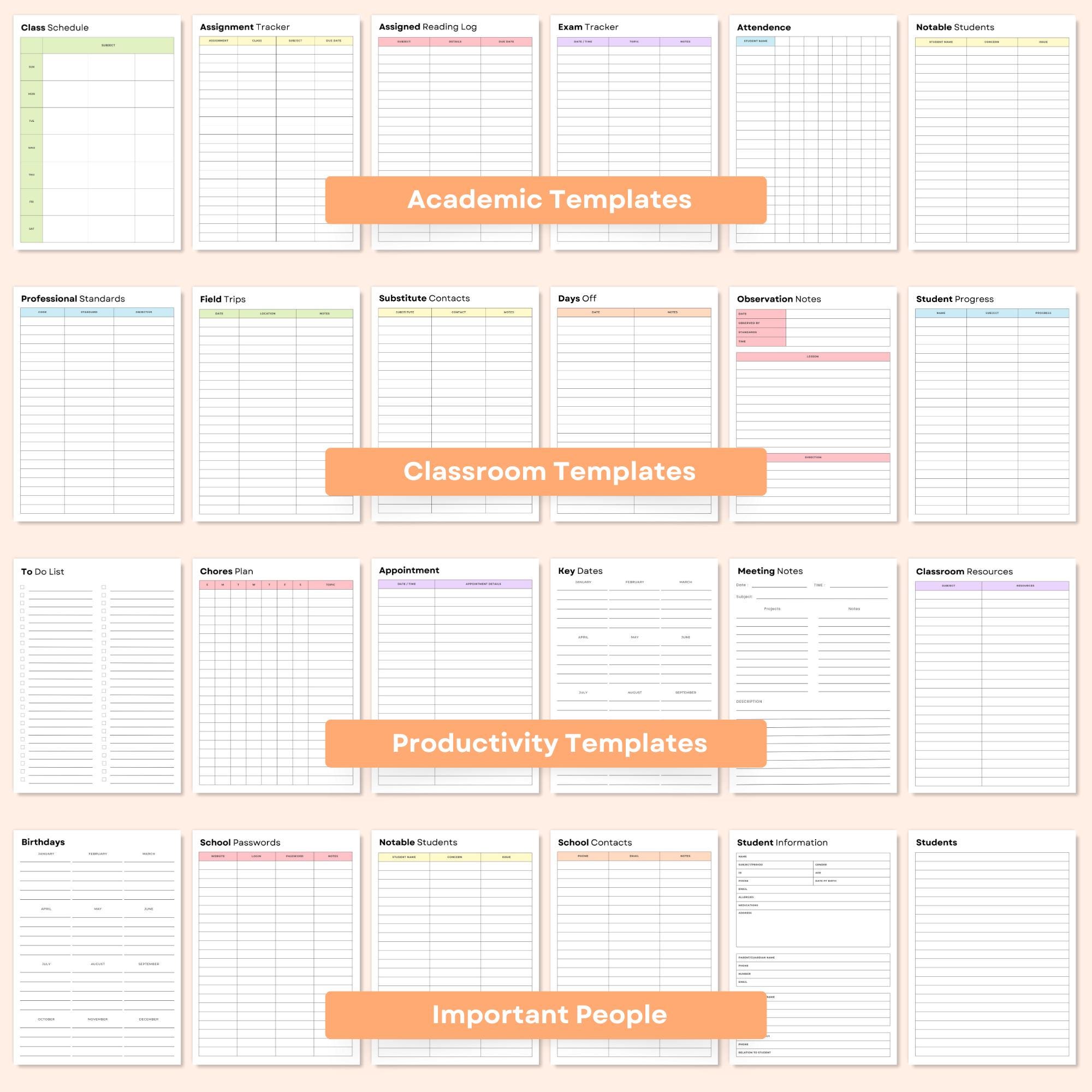 Printable Student Planner Bundle, Study Planner Bundle, Academic ...