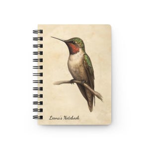 Hummingbird Journal Bird Notebook Hummingbird Gifts Bird Lover Spiral Journal Animal Notebook Art Hummingbird Gift Ideas