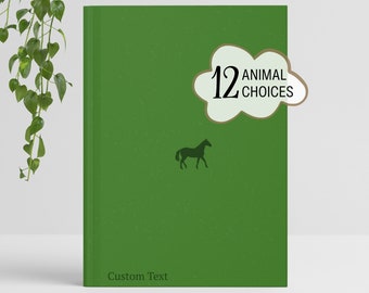 Minimalistic Animal Custom A5 Journal | 12 Animals | Horse Journal Cute Animal Horse Lover Cute Gift Personalized Journal Hardcover Notebook