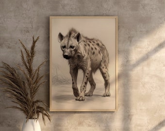 Hyena Downloadable Wall Art Safari Hyena Gifts For Hyena Lover Safari Decorations Digital Art Download Safari Wallart Safari Animal