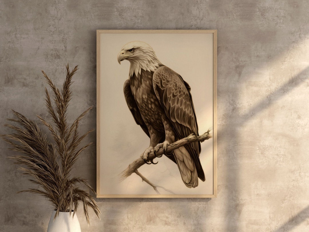 Bald Eagle Digital Art Print Eagle Poster Download Forest Animal Bird ...