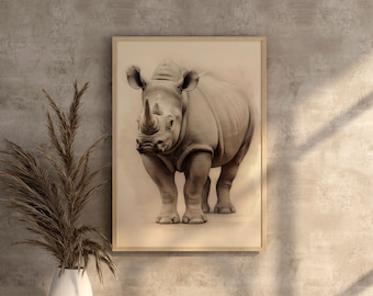 Rhino Printable Art Roomdecor Rhino Wallart For Rhino Decor Printable Art Safari Rhino Art