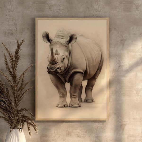 Rhino Printable Art Roomdecor Rhino Wallart For Rhino Decor Printable Art Safari Rhino Art