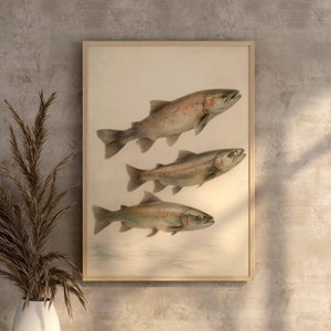 Rainbow Trout Instant Download Printable Art for Nature Fishing Enthusiast Fish Trout Sketch