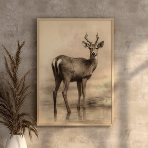 Deer Printable Digital Download For Mantelpiece Decor Farmhouse Decoring Deer Gift Homely Art Cute Deer Download Deer Woodland Nursery