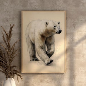 Cute Polarbear Art Bear Painting Nature Inspired Polarbear Gift For Arctic Northpole Animal Polar Bear Lover Decore