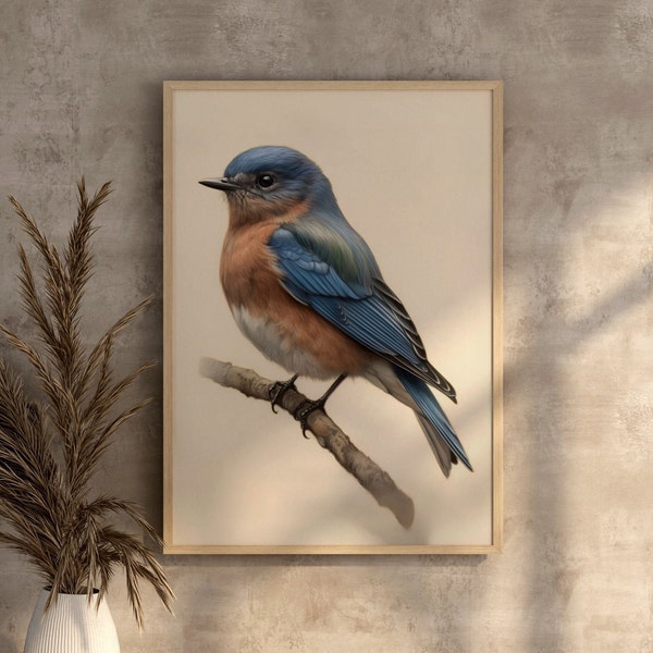 Eastern Bluebird Digital Printable Bird Art Instant Download Bird Lovers Gift