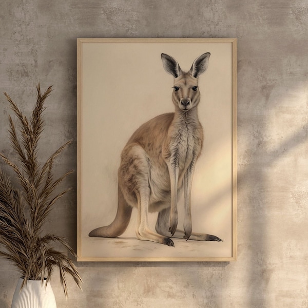 Australian Animals Kangaroo Digital Art Print Kangaroo Animal Gift Printable Kangaroo Australian Art