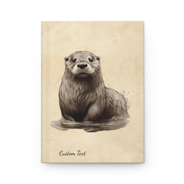 Personalized Notebook Otter Lovers Custom Journal Cute Otter Gifts Hardback Journals