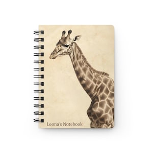 Safari Giraffe Animals Customizable Gift A5 Notebook Giraffe Gift Idea Perfect for Giraffe Lovers Giraffe Personal Custom Diary