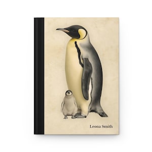 Customized Penguin Journal, Personalized Penguin Notebook Gift For Him Her, Custom Penguin Bird Gift For Husband Wife, Naturalist Bird Gift