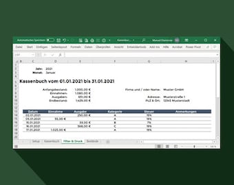 Excel Kassenbuch