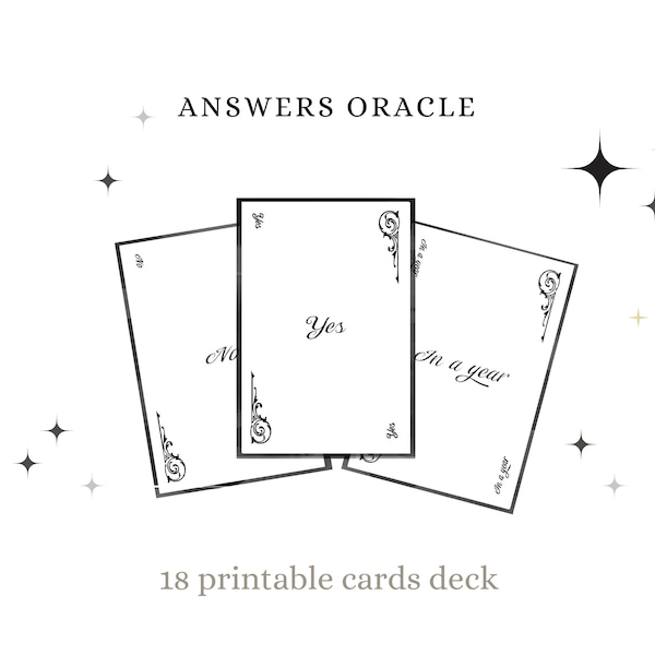 Oracle of answers for download - tarot yes/no digital - divinatory cards pdf in French