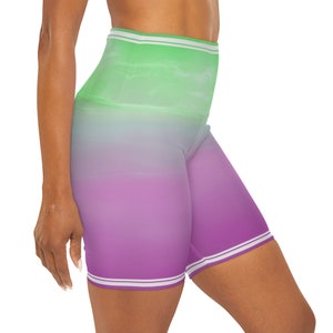Yoga Shorts mit hoher Taille AOP Bild 6