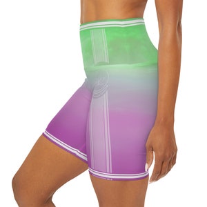 Yoga Shorts mit hoher Taille AOP Bild 5