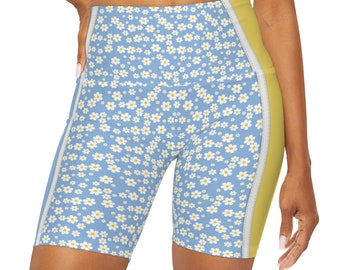 Yoga Shorts mit hoher Taille (AOP)