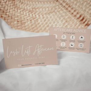 Lash Lift Nazorg Kaartsjabloon Lash Tech Kaartsjabloon Wimpers Lift Nazorg Schoonheidssalon Kaartsjabloon Canva-sjabloon