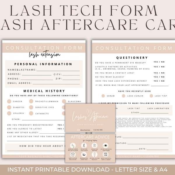 Lash Consultation Form Etsy