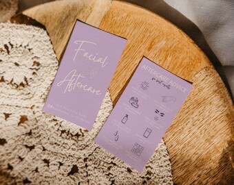 Facial Aftercare Card Template Esthetician Care Instructions Facial Care Card Facial Care Tips Facial Templates Esthetician Aftercare Card