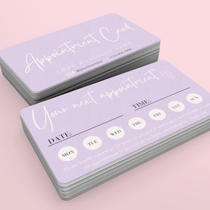 Modèle de carte de rappel Modèle de carte de rendez-vous Carte de rendez-vous suivant pour rendez-vous au salon Imprimable et modifiable sur Canva