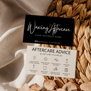 Waxing Aftercare Card Template Wax Aftercare Card Template Wax Care Guide Editable Wax Care Card Waxing Template Waxing Post Care Canva