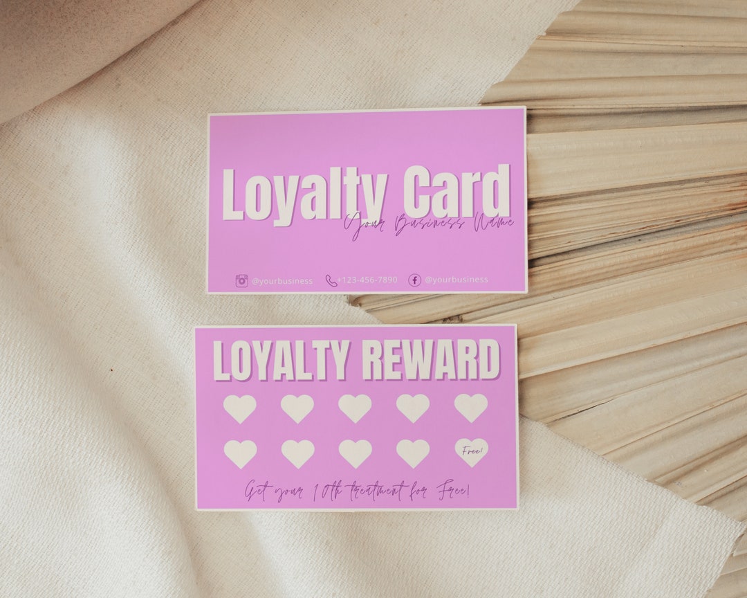 Loyalty Card Template Loyalty Cards for Lashes Loyalty Card Etsy