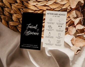 Facial Aftercare Card Template: Esthetician Client Instructions (Canva Editable)