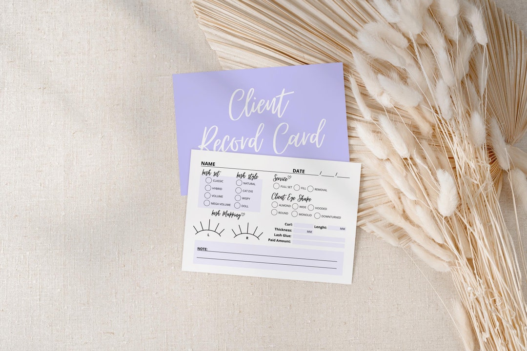 Lash Extension Client Record Card Template: Lash Tech Form (canva ...