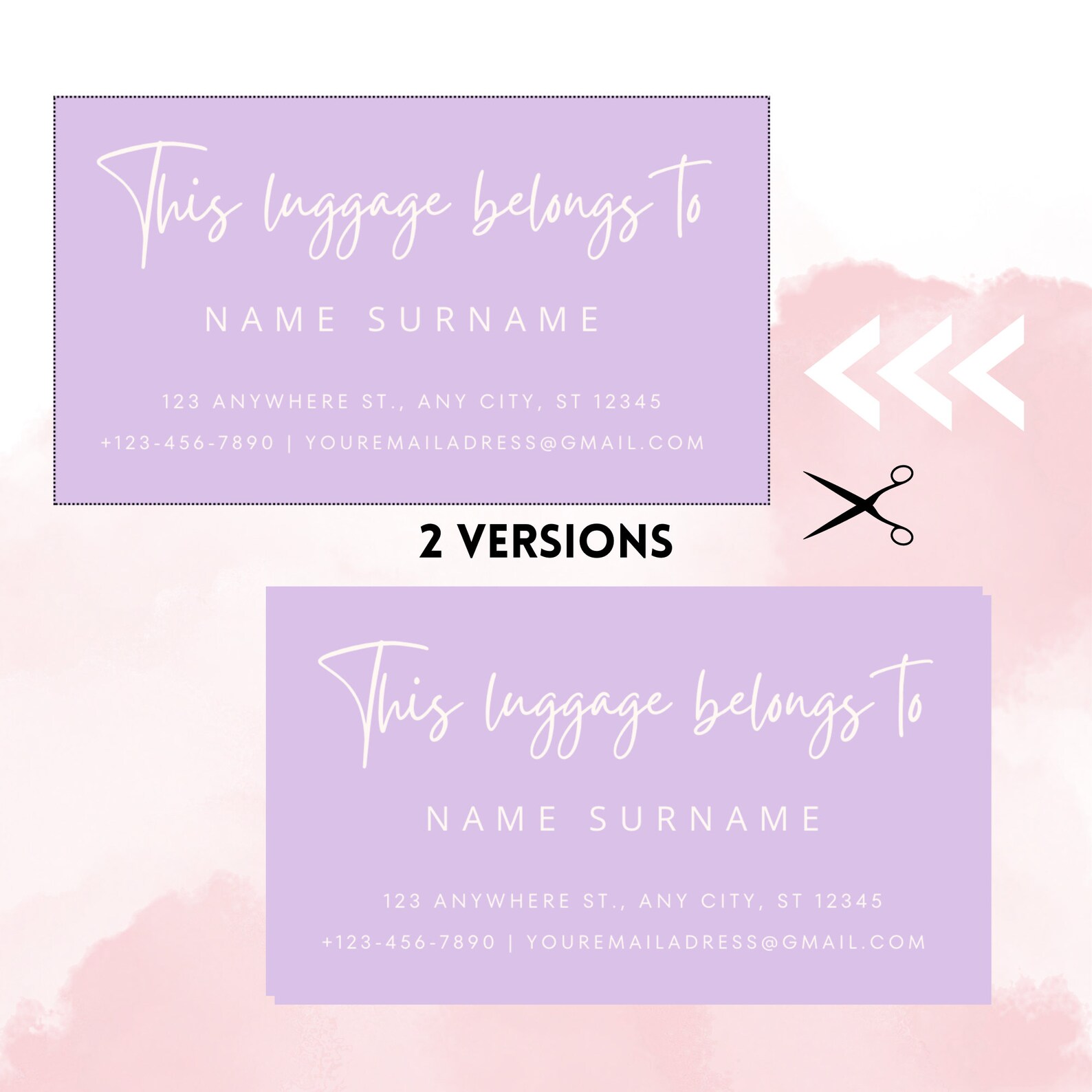 Luggage Tag Suitcase Tage Travel Tag Suitcase Tag Printable Etsy