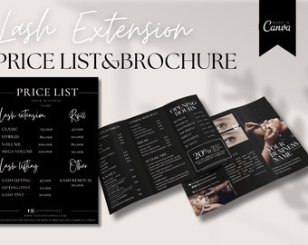 Lashes Brochure Template Lash Brochure Trifold Brochure Beauty Brow Brochure Price Liste Lash Extension Bruchure Lash Tech Brochure