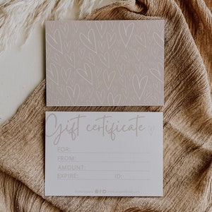Gift Card Template Gift Certificate Template DIY Gift Voucher Editable Goft Card Small Business Gift Card Beauty Salon Gift Certificate