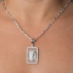 Guardian of Souls Pendant -  Grim Reaper Necklace - Santa Muerte Pendant – Iced Out Sterling Silver Santa Muerte Pendant - Angel Of Death