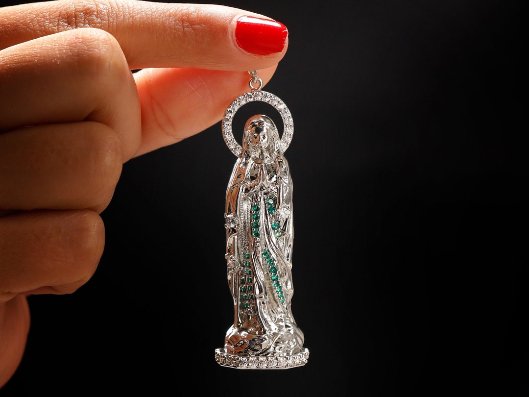 Silver Virgin Mother Mary Necklace - Real 925 Sterling Silver Virgin ...