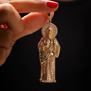 聖ジュードネックレス - 宗教的なシルバー聖ジュードペンダント - 聖ジュードタデウスネックレス - 925スターリングシルバー聖ジュードタデウスペンダント