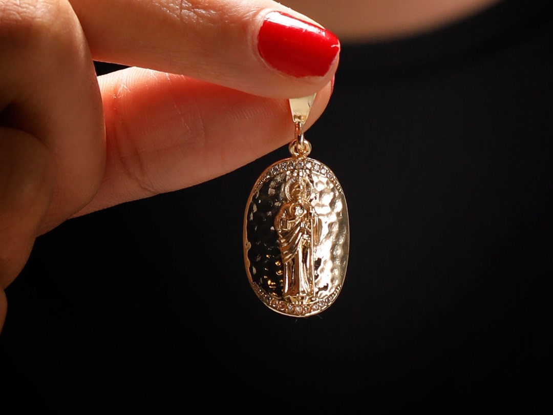 Saint Jude Necklace - Religious Silver St Jude Pendant - St. Jude ...