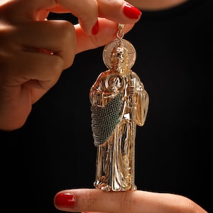 Saint Jude Necklace -  Religious Silver St Jude Pendant -  St. Jude Thaddeus Necklace – 925 Sterling Silver St. Jude Thaddeus Pendant