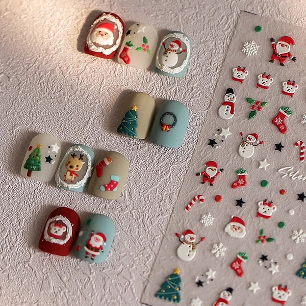 Christmas Nail Stickers - Etsy