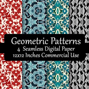 Geometric Art Wallpaper Digital Paper, seamless printable scrapbook paper textures and patterns for commercial use